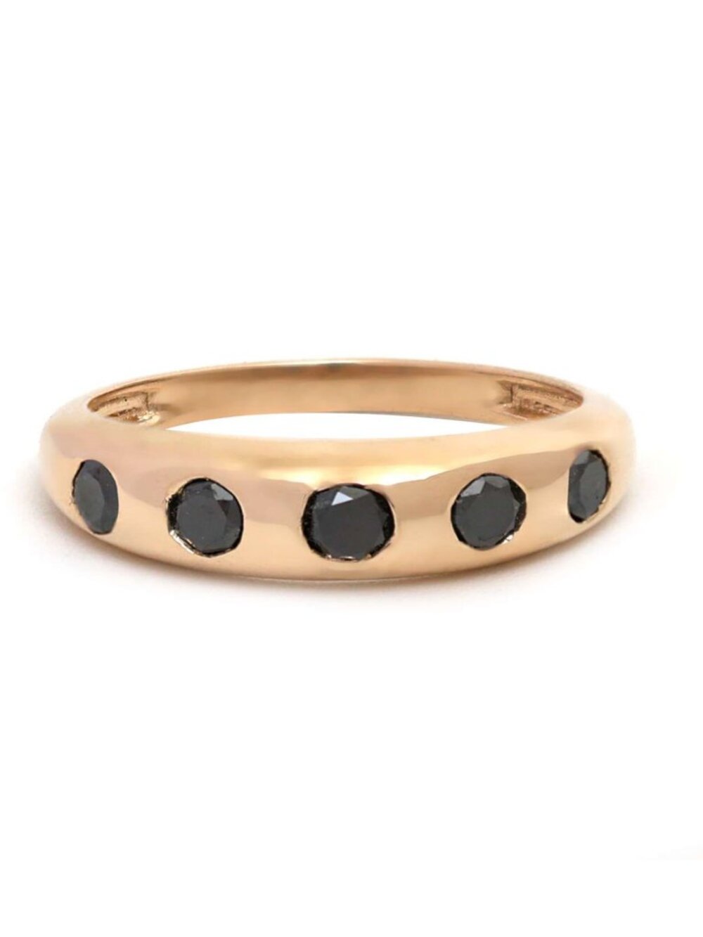 Black Diamond 14K (18K Custom) Rose Gold Band Ring